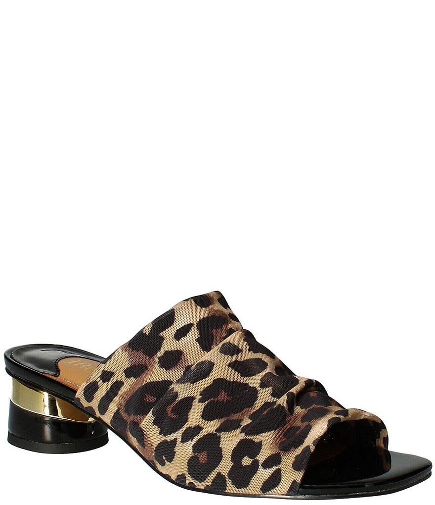 J. Renee Banan Leopard Print Stretch Slide Sandals