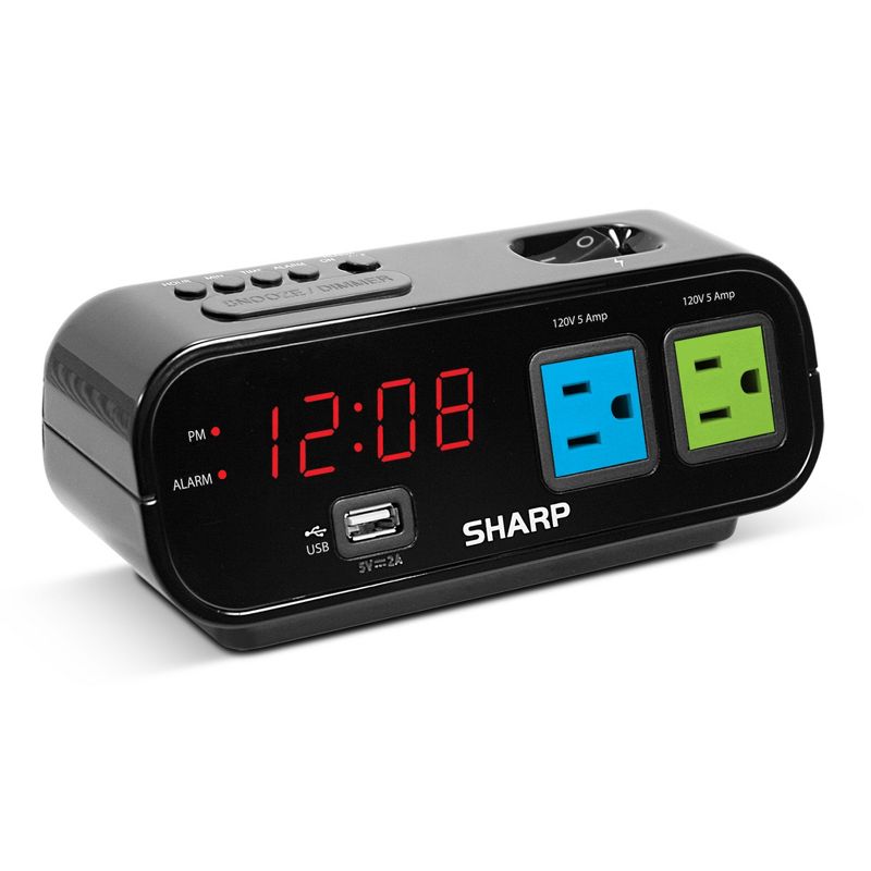 Outlet Digital Alarm Clock Black - Sharp