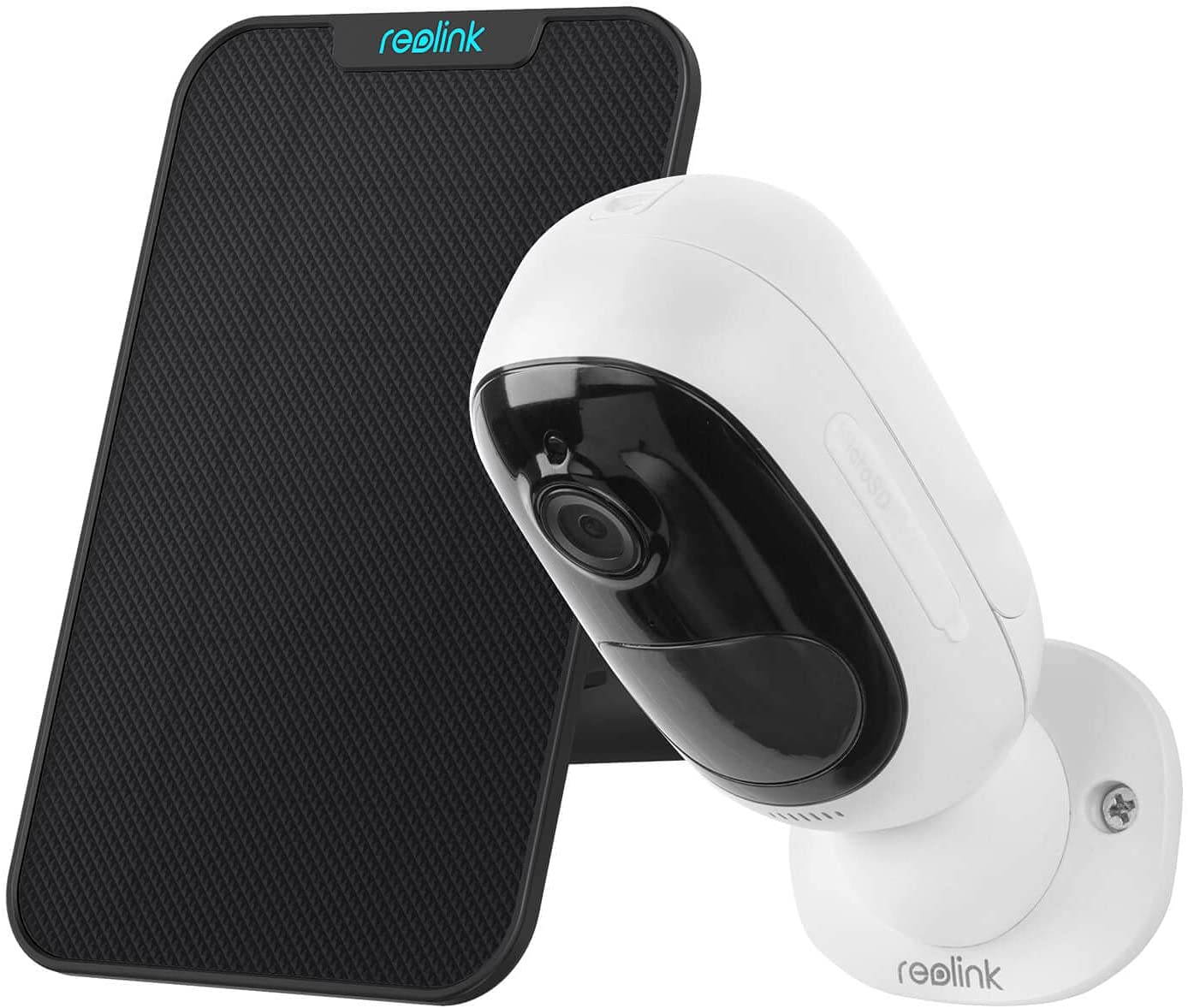 Reolink Argus 2 w/ Black Solar Panel - Wireless Outdoor Battery Security Camera 1080p HD Wire-Free 2-Way Audio Color Night Vision, PIR Motion Detection, Support Cloud/Alexa/Google Assistant