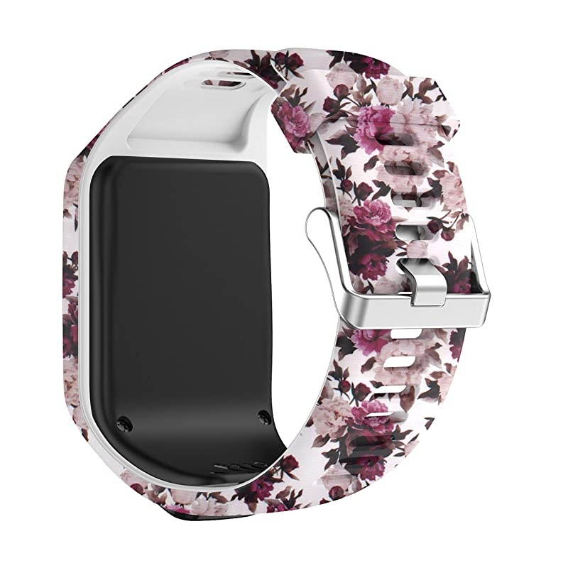 Bands for Tomtom Runner 2/3 Strap,Compatible with Spark 3/Golfer2/Adventurer,Rubber Replacement Band for Screen Protector-GPS Smart Watch Accessories.