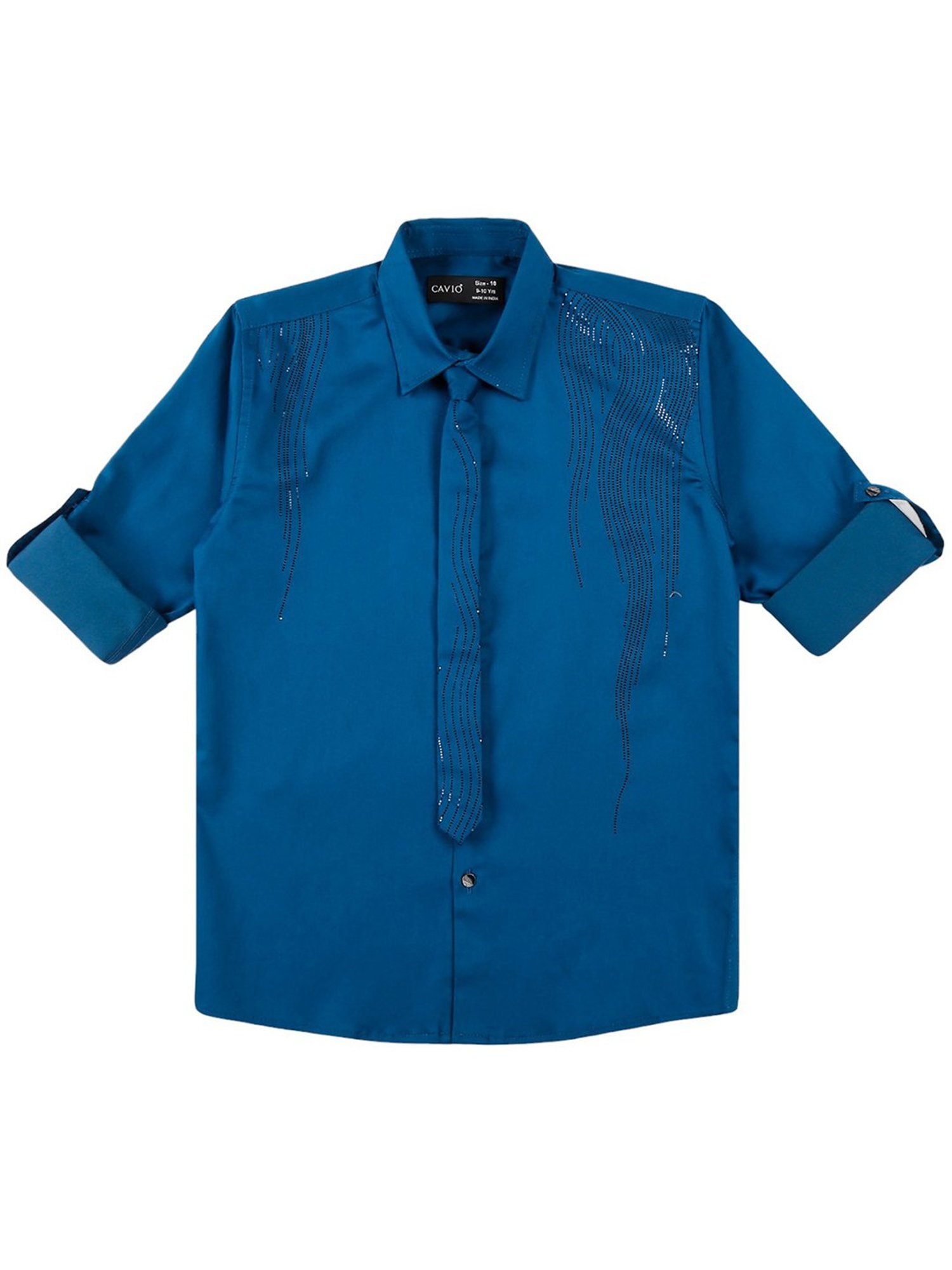 Cavio Kids Black Cotton Shirt