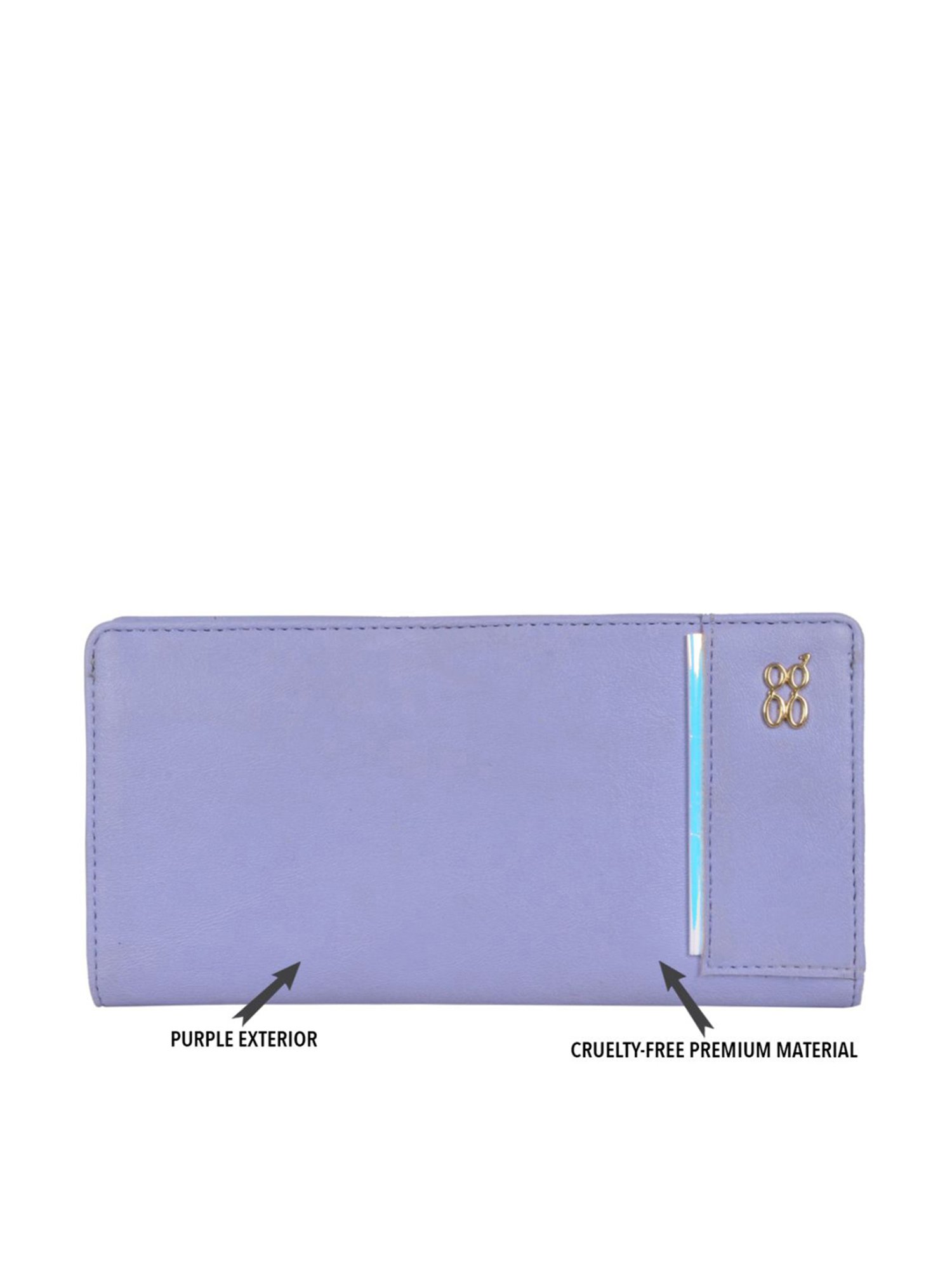 Baggit Purple Solid Bi-Fold Wallet for Women