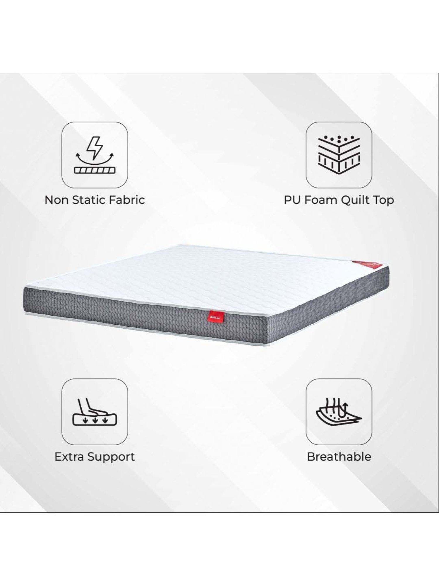 Duroflex Live-in Adapt Grey Foam New Gen Smart Design Flippable Adjustable Double Mattress