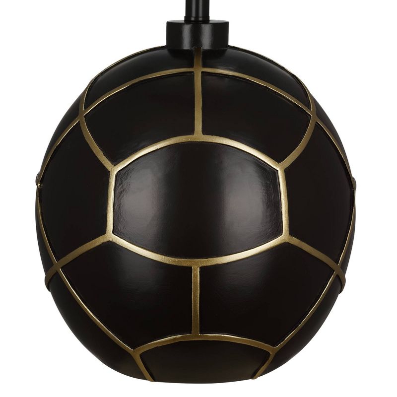 23.5" Sphere Table Lamp with Brass Highlights (Includes LED Light Bulb) Black - Cresswell Lighting