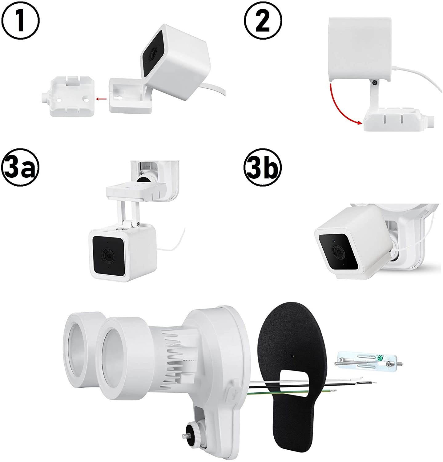 Wasserstein 3-in-1 Floodlight, Charger and Mount Compatible with Wyze Cam V3 - Turn Your Camera into a Powerful Floodlight (Camera NOT Included)