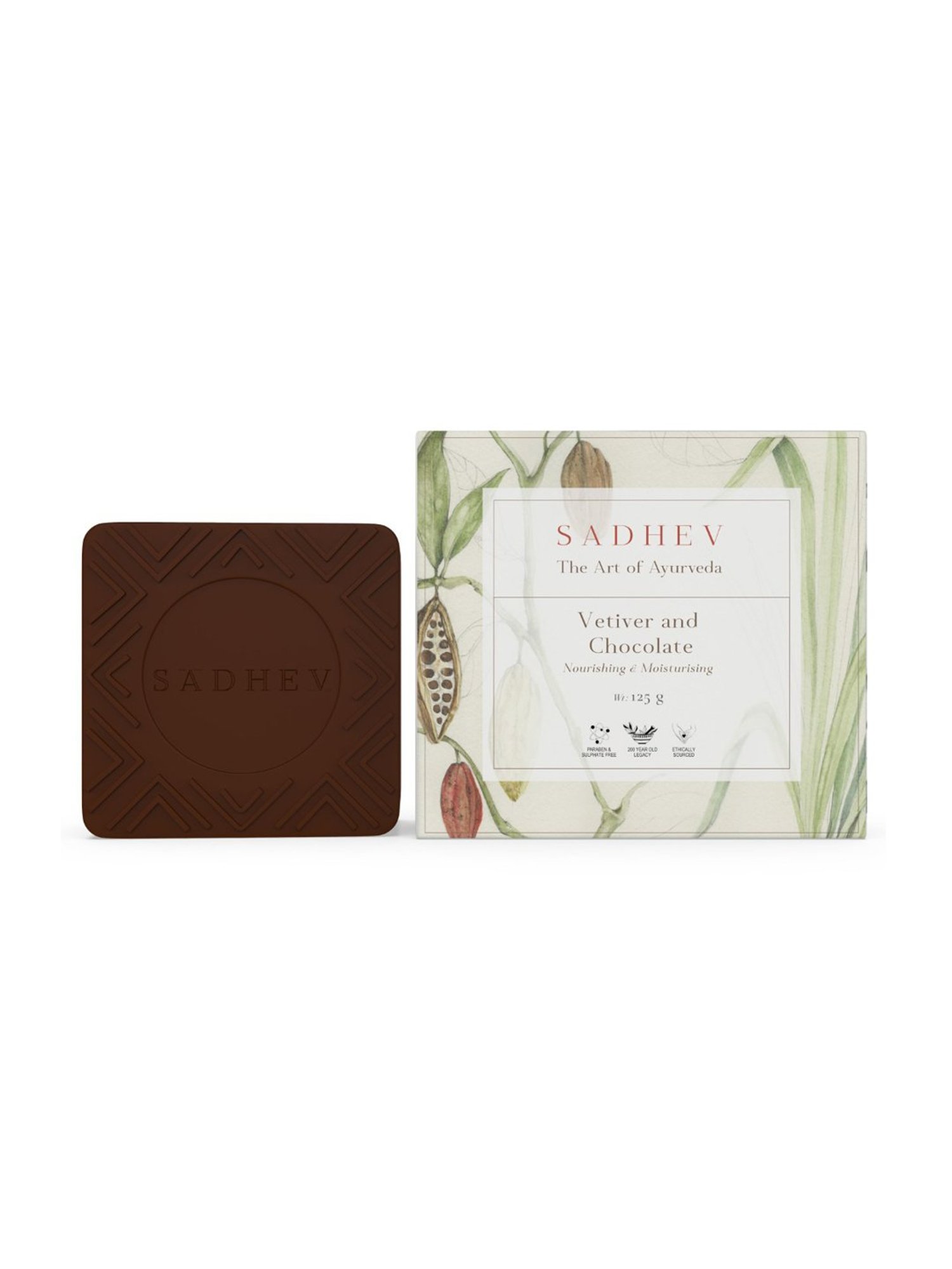 SADHEV The Art Of Ayurveda Vetiver & Chocolate Soap - 125 gm