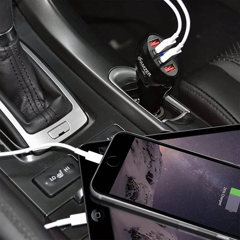 10A50W 4Port USB Car Charger with Intelligent Rapid Charge Technology