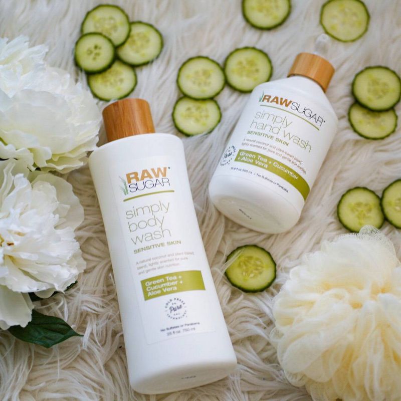 Raw Sugar Green Tea + Cucumber + Aloe Vera Sensitive Skin Simply Body Wash - 25 fl oz