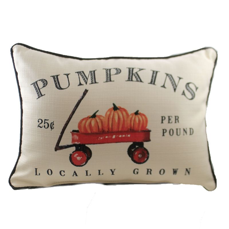 Fall 14.0" Pumpkin Wagon Pillow Thanksgiving Home Decor  -  Decorative Pillow