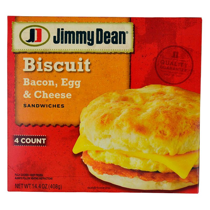 Jimmy Dean Bacon Egg & Cheese Frozen Biscuit Sandwiches - 4ct