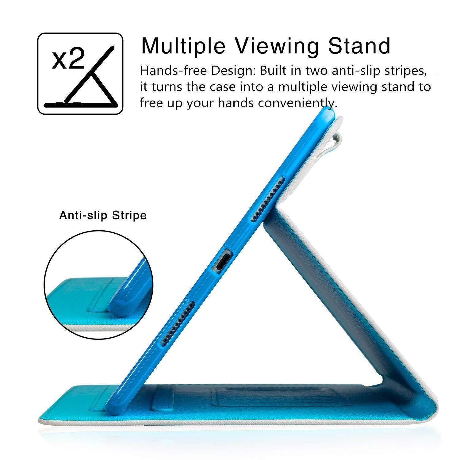 iPad 9.7 Inch 2018/2017 Case, iPad Air 2 Case, iPad Air Case, Casii Lightweight Premium Leather Case Cover Flip Stand with Auto Sleep/Wake for iPad 9.7 Inch 2018/2017, iPad Air/Air 2, Cute Cat