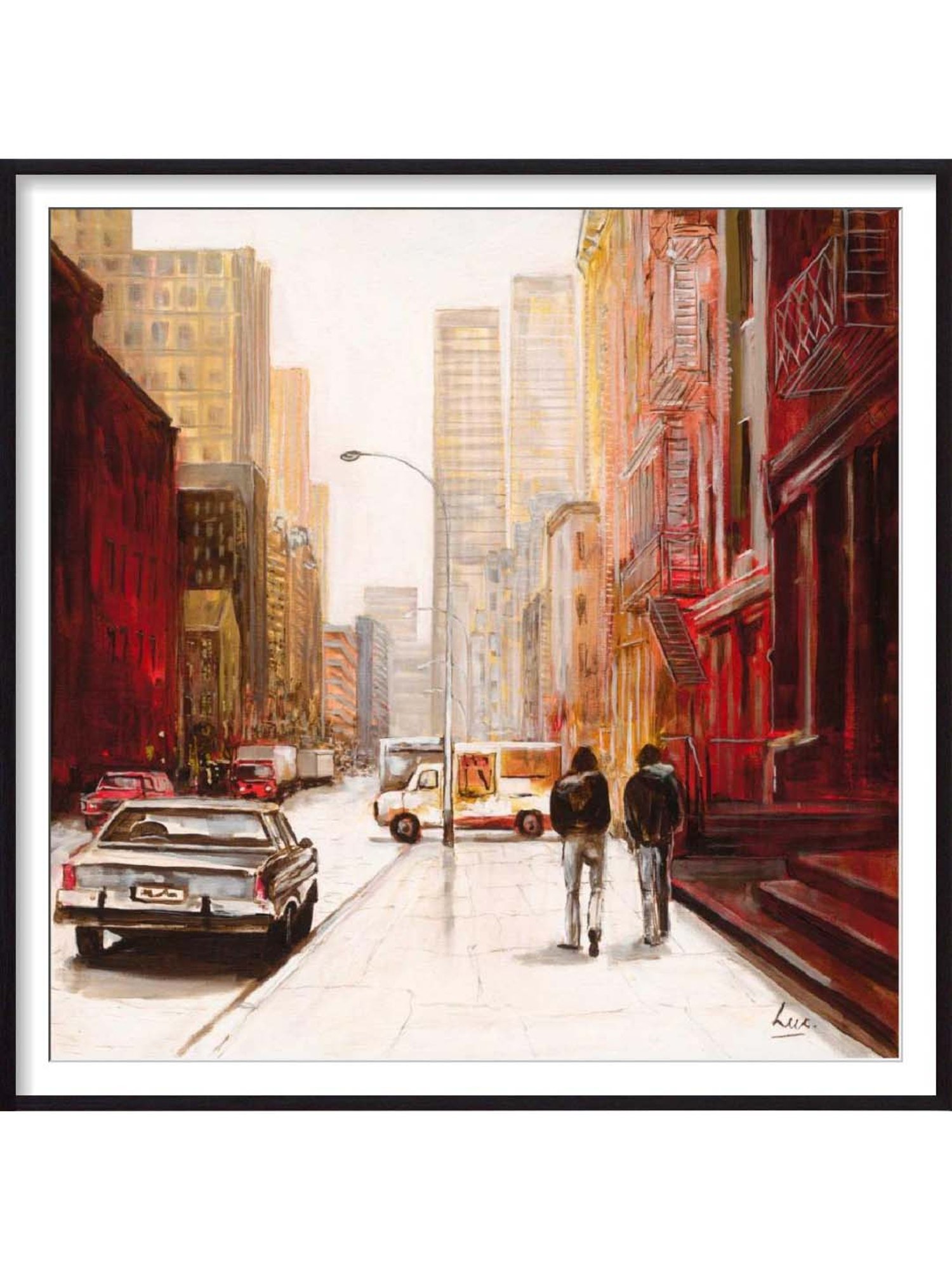 ARTE'VENUE Dissolving Red City Red & Beige Paper Wall Arts - Set of 2 (13 X 13 inch Each)