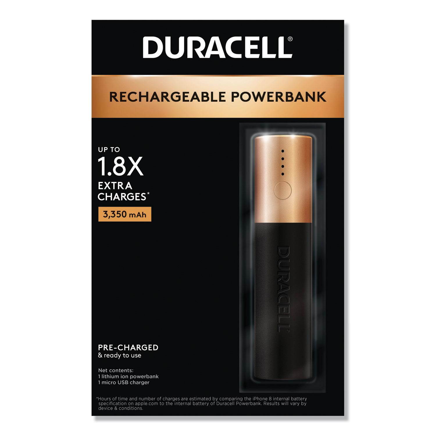 Duracell Rechargeable 3350 mAh Powerbank 1 Day Portable Charger DMLIONPB1