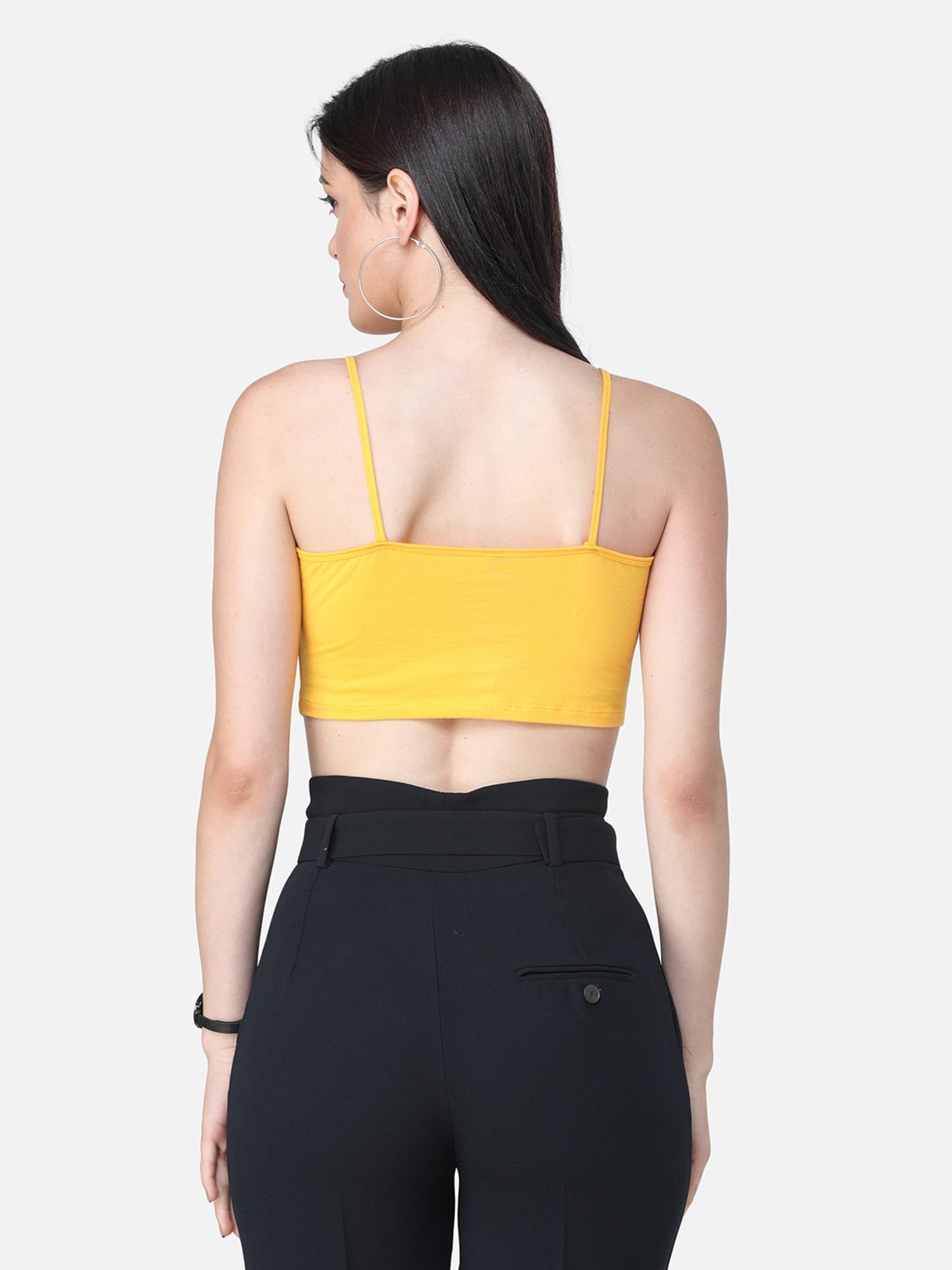 Scorpius Yellow Regular Fit Crop Top