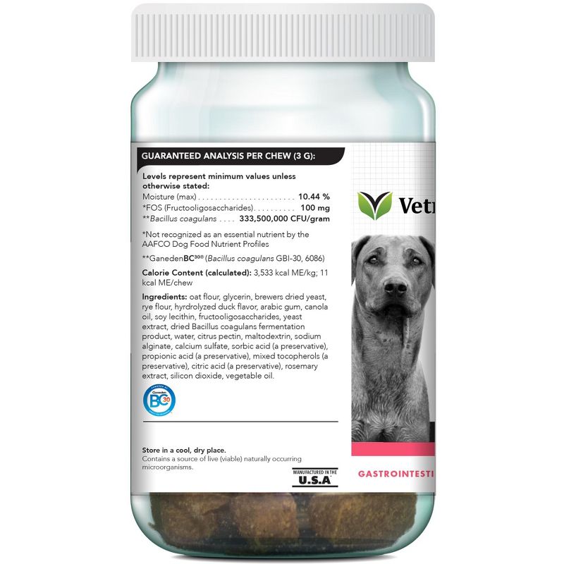 Vetriscience Laboratories Probiotic Everyday Gastrointestinal Health Bite-Sized Dog Soft Chews, 60 ct