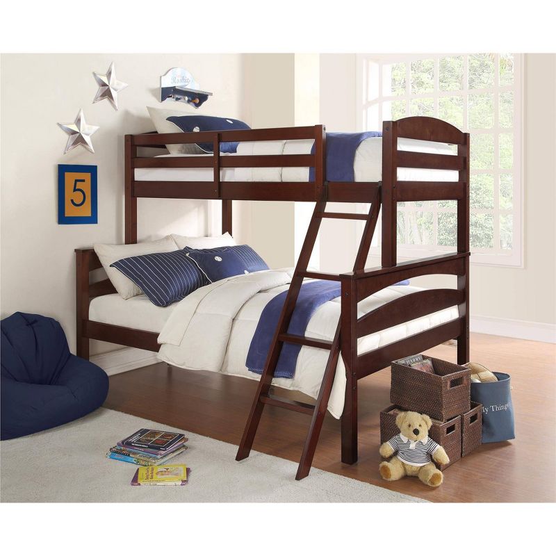 Twin over Full Brady Wood Bunk Bed Frame for Kids' Espresso - Dorel Living