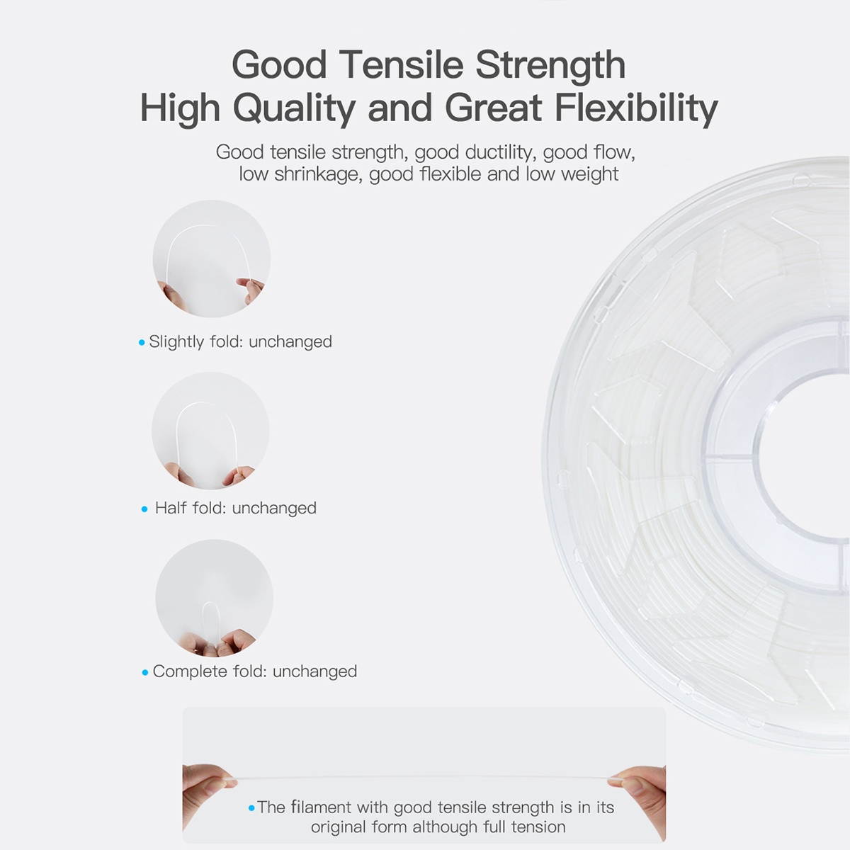 Creality 3D Printer CR-PLA Filament 1.75mm 1kg/2.2lbs Filament Dimensional Accuracy +/- 0.02 mm, Red