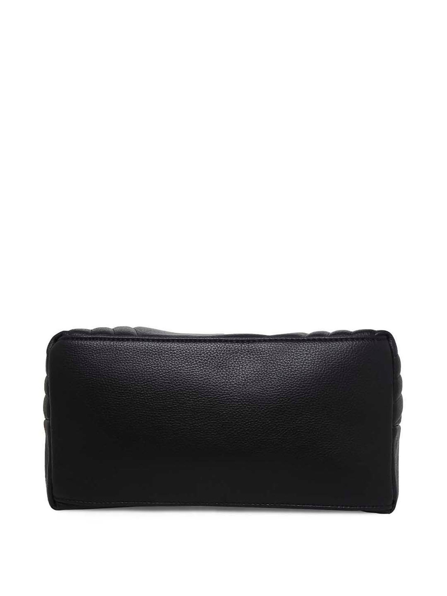 Marina Galanti Black Textured Medium Bowler Bag