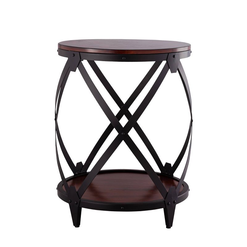 Rubino Drum End Table Brown/Black - Carolina Chair & Table