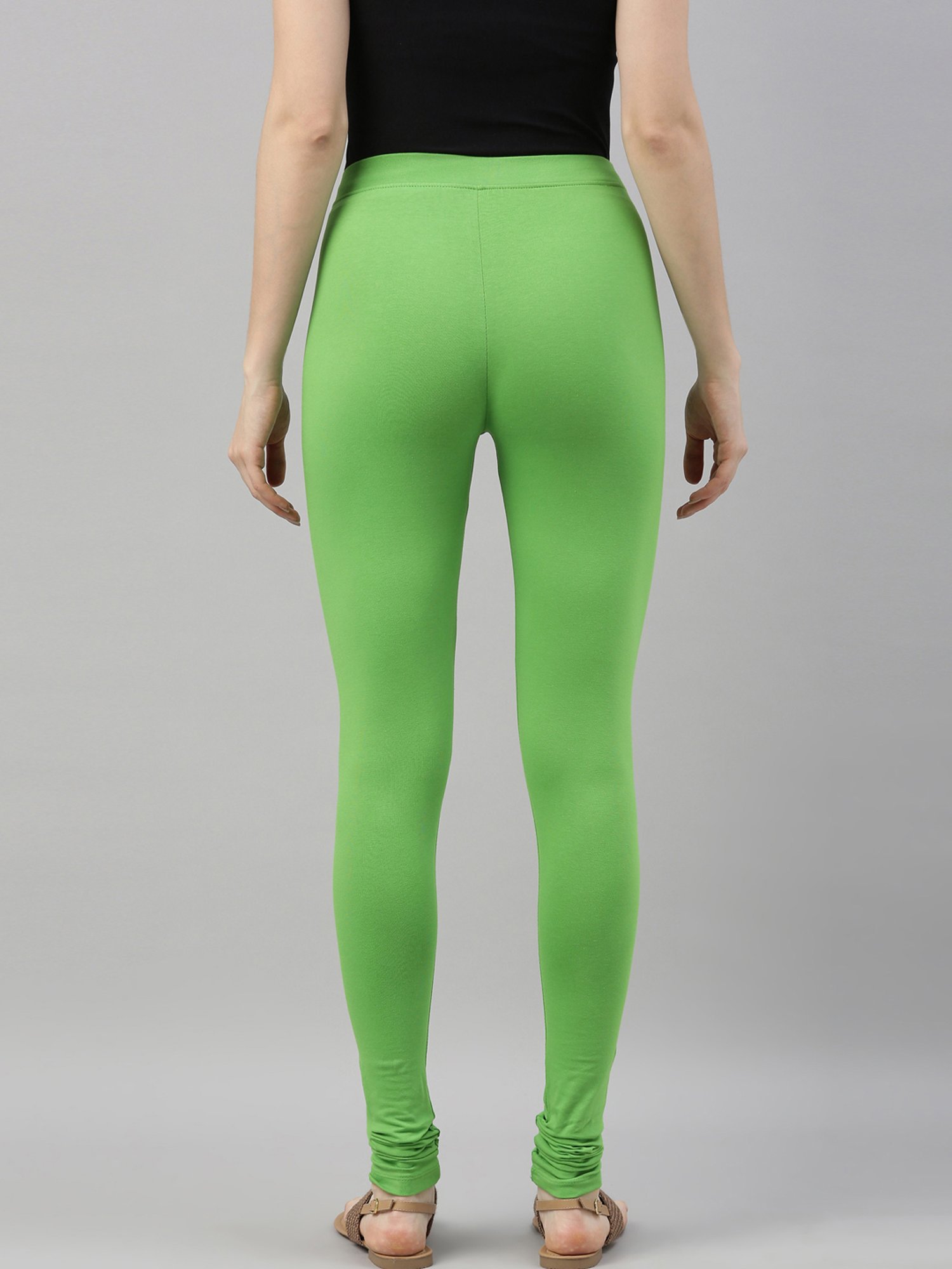 TWIN BIRDS Green Cotton Leggings