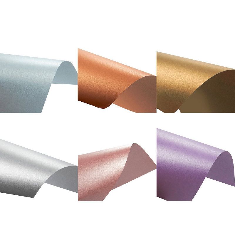 96-Pack Metallic Paper, Shimmer Cardstock Assorted Papers, Double Sided Laser Printer Compatible Printable for Weddings Bridal Shower Birthday 8.5x11"