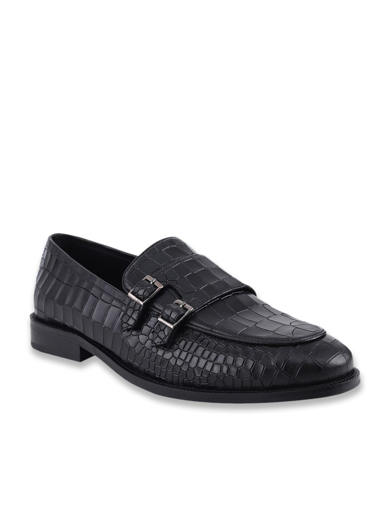 Ezok Men's Black Monk Shoes