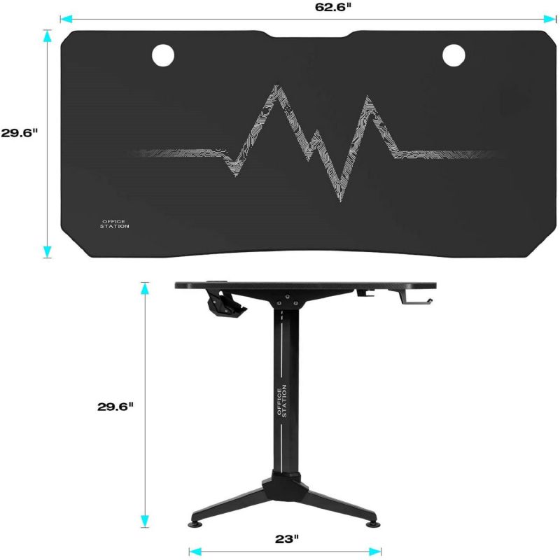 RESPAWN 3000 Gaming Computer Desk - Ergonomic Height Adjustable Gaming Desk, in Blue (RSP-3000-BLU)
