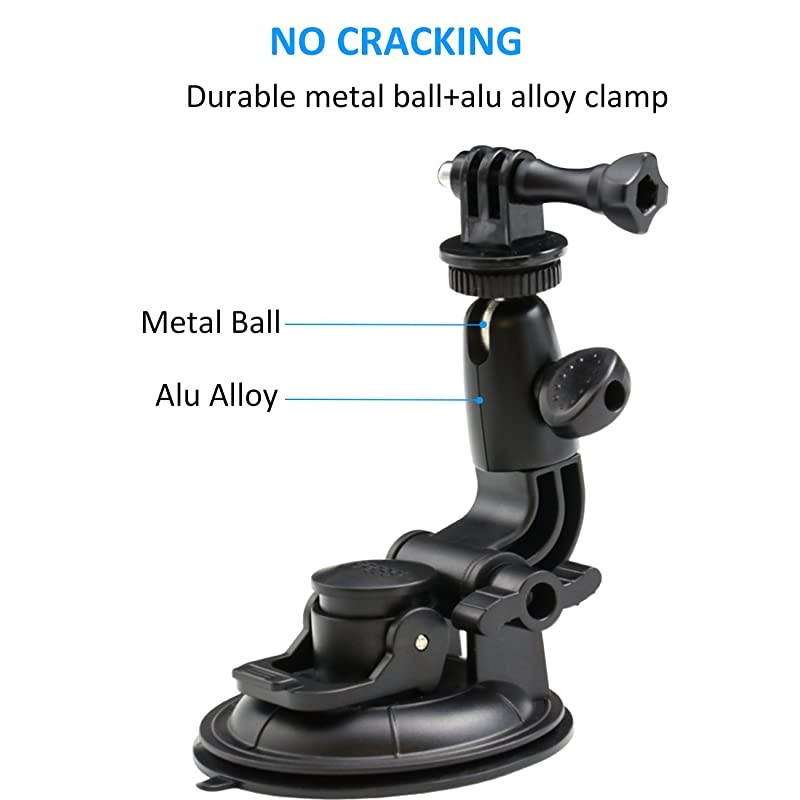 Suction Camera Mount with 14 Thread Metal Clamp