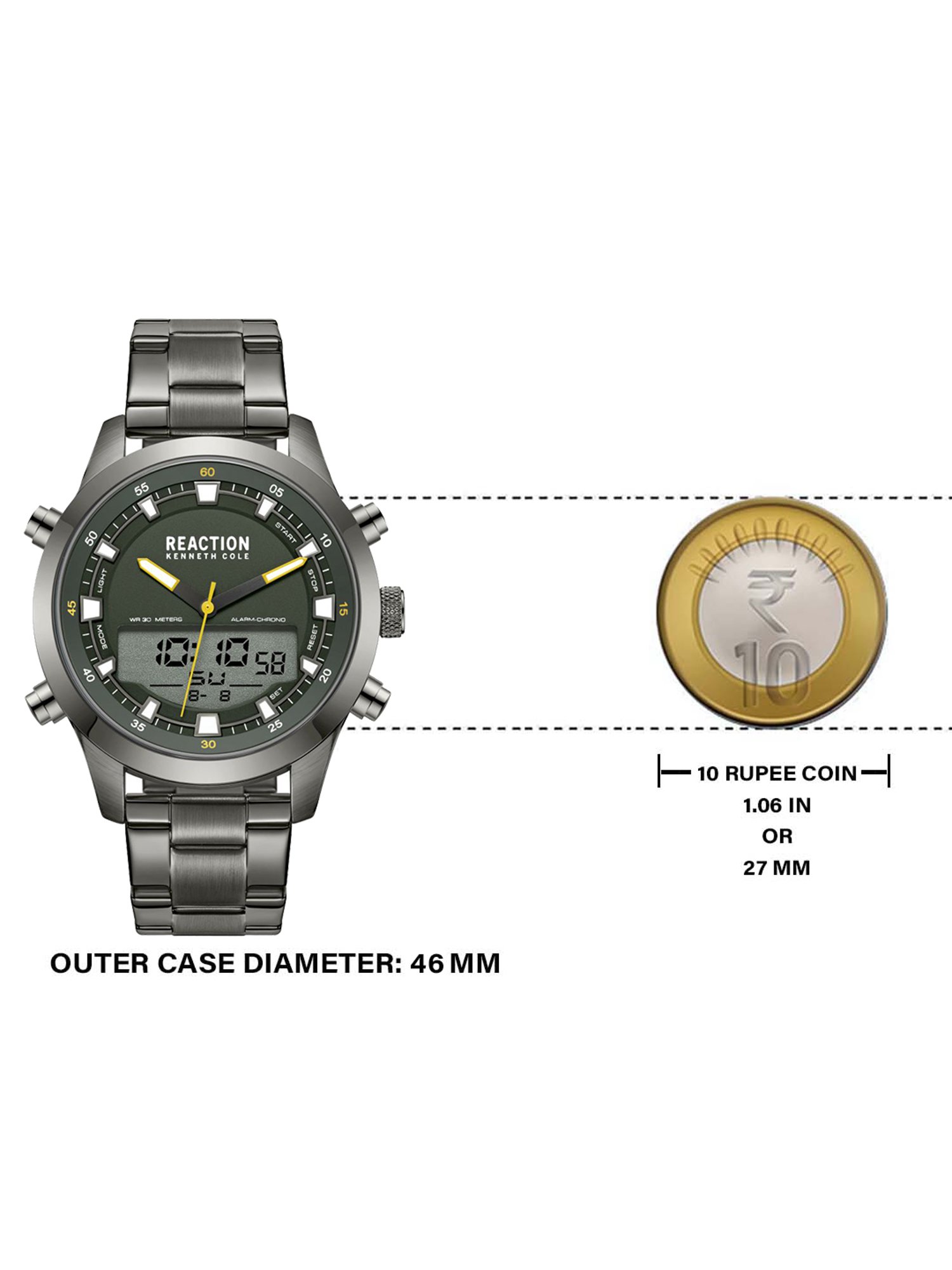 Reaction Kenneth Cole KRWGJ9005303 Analog-Digital Watch for Men