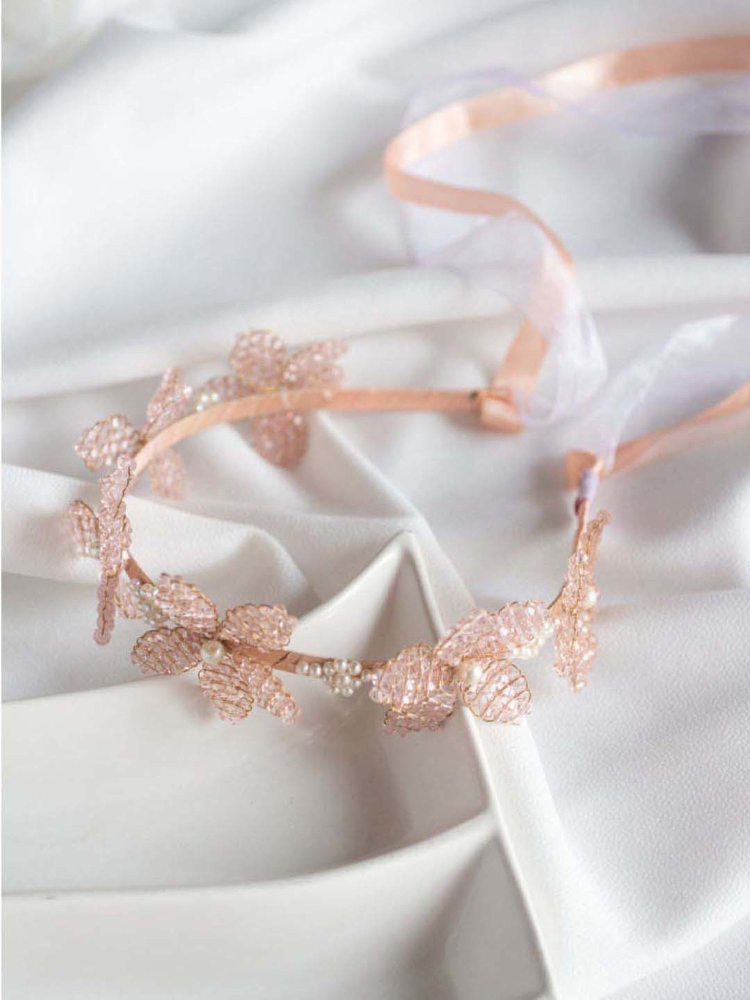 Choko Peach Embellished Hair Band