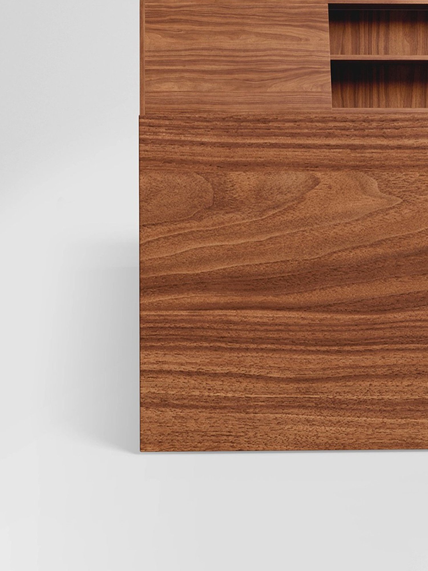 Godrej Interio Alpha Walnut Engineered Wood Queen Bed