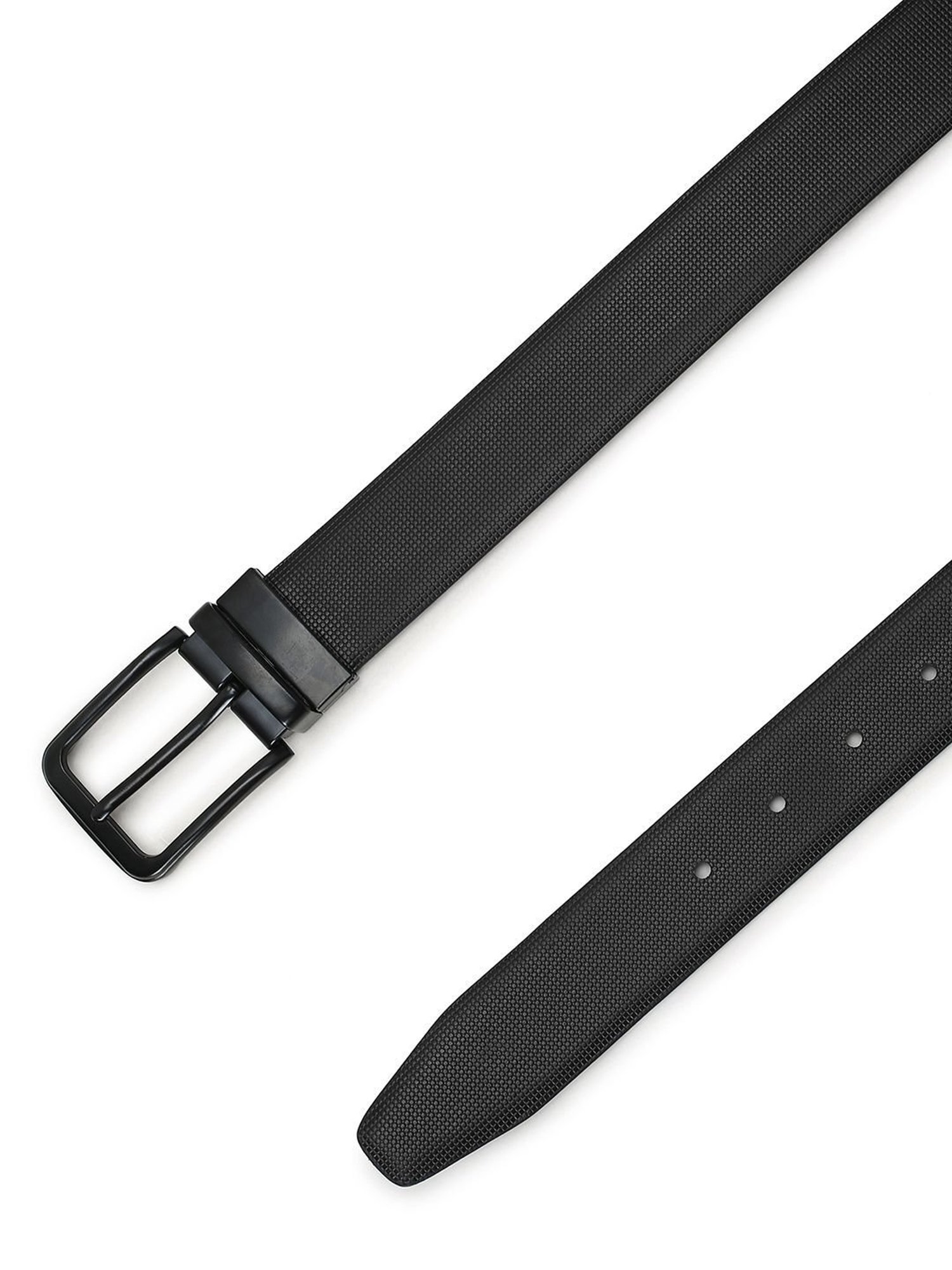Crusset Black Leather Formal Belt for Men