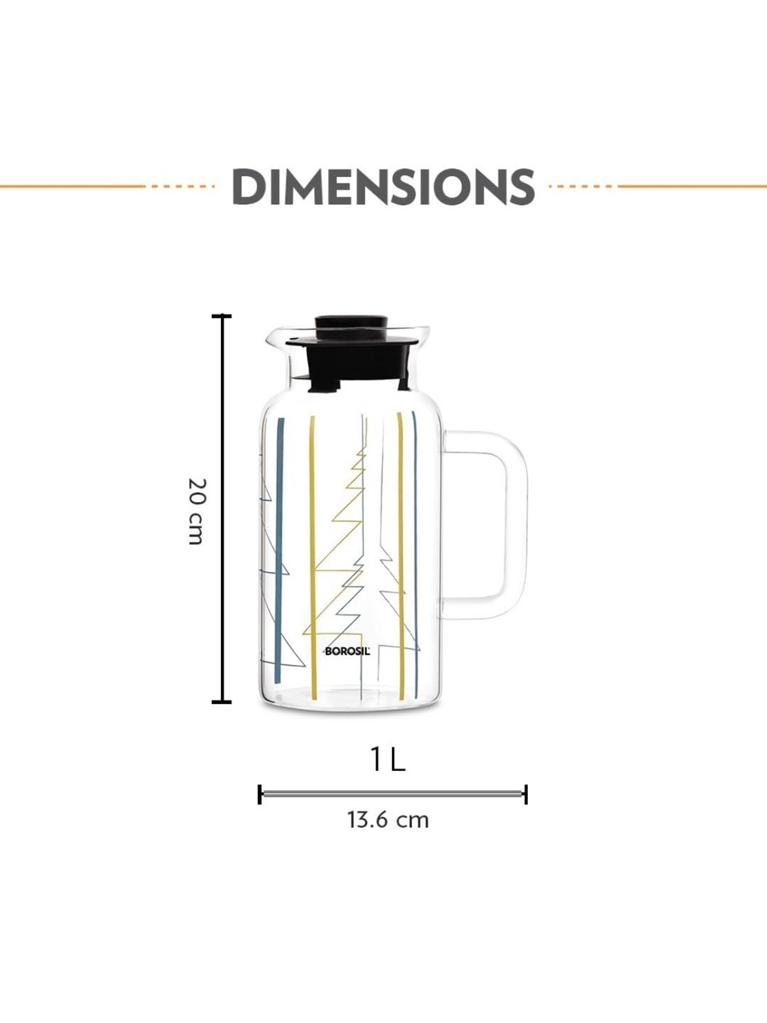 Borosil Silver Stainless Steel Wonder Jug (5700 ML)