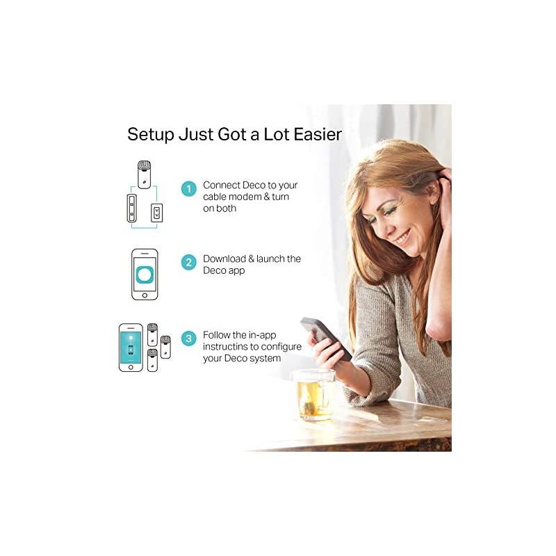 Deco Mesh WiFi System (Deco S4) &ndash; Up to 5,500 Sq.ft. Coverage, Replaces WiFi Router and Extender, Gigabit Ports, Works with Alexa, 3-pack