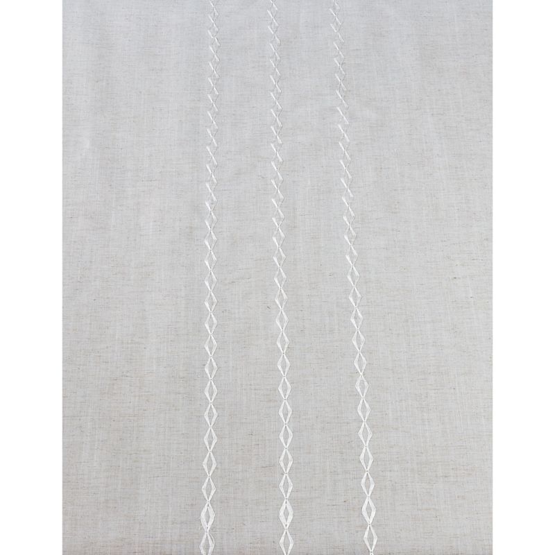 Saro Lifestyle Poly And Linen Blend Tablecloth With Embroidered Lace Design, 72"x72", Natural, Square