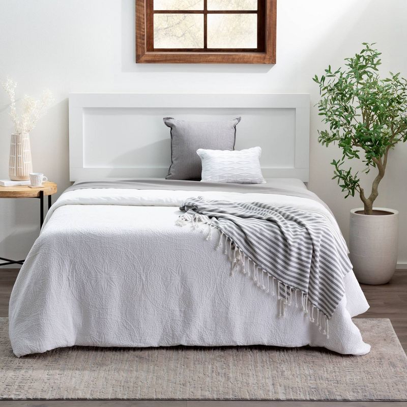 Twin/Twin XL Leah Classic Wood Headboard White - Brookside Home