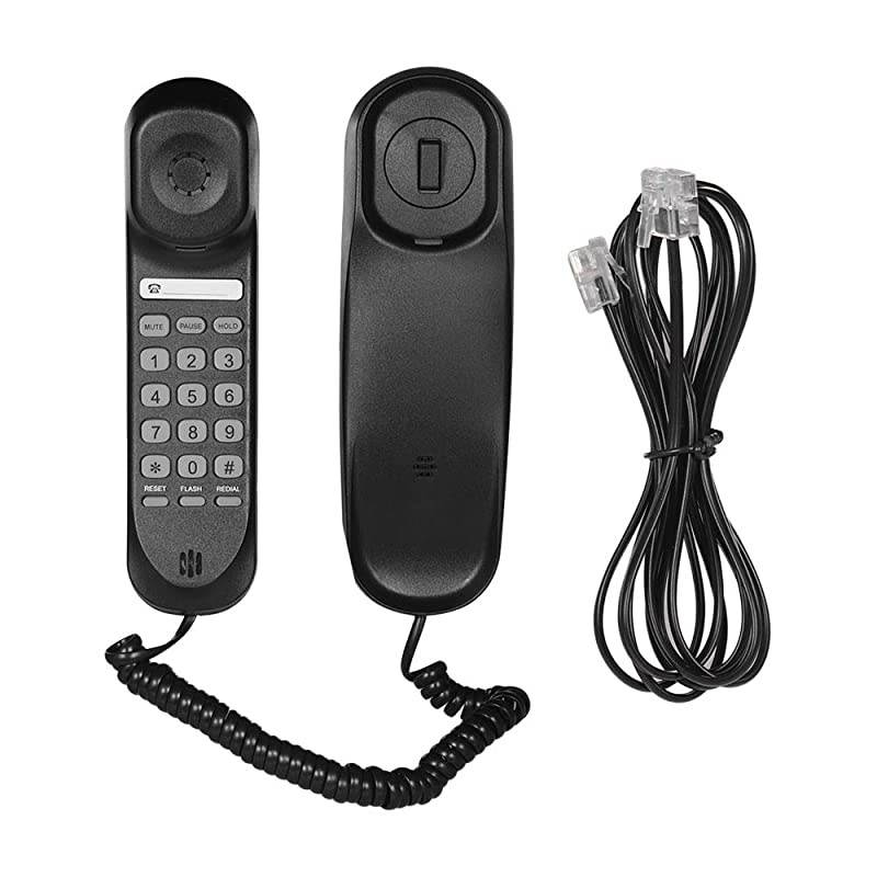 Mini Desktop Corded Landline Phone Fixed Telephone Wall Mountable Supports MutePauseHoldResetFlashRedial Functions for Home Hotel Office Bank Call Center