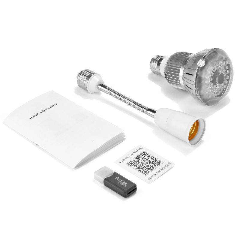 140 Degrees View Angle Hidden spy Camera Full HD 1080P WIFI IP Light Bulb Camera Motion Detection CCTV Camera