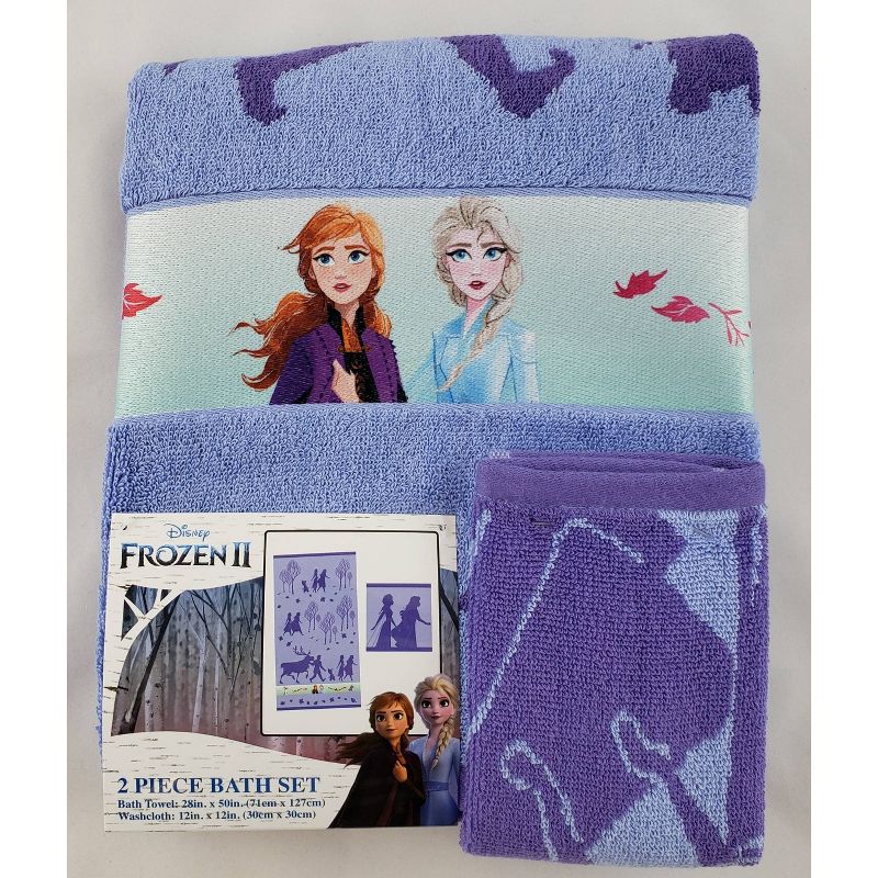 Disney Frozen Bath Towel Wash Cloth Set