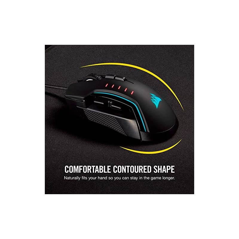 Glaive PRO - RGB Gaming Mouse - Comfortable & Ergonomic - Interchangeable Grips - 18,000 DPI Optical Sensor - Black