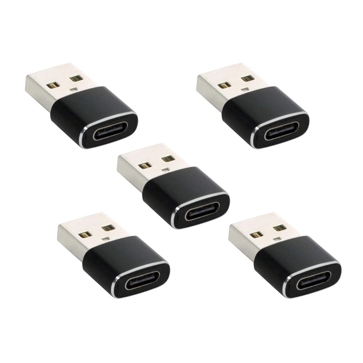 Xiwai Black 5pcs/lot USB-C Type C Female to USB 2.0 A Male Data Adapter Light Size for Laptop Tablet Phone