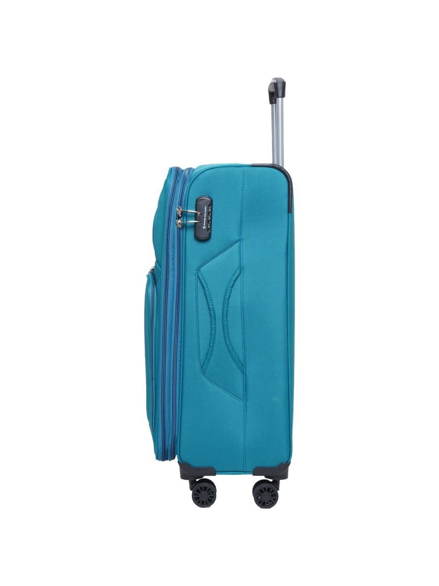 Swiss Military Teal 8 Wheels Medium Check-in Luggage