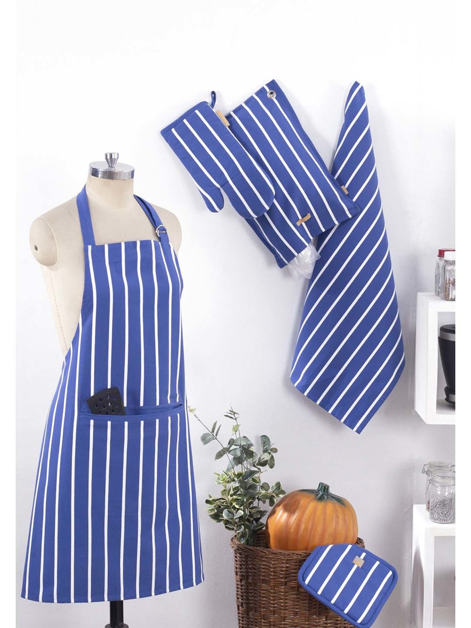 Maspar Blue 100% Cotton 225 GSM Table Linen Set