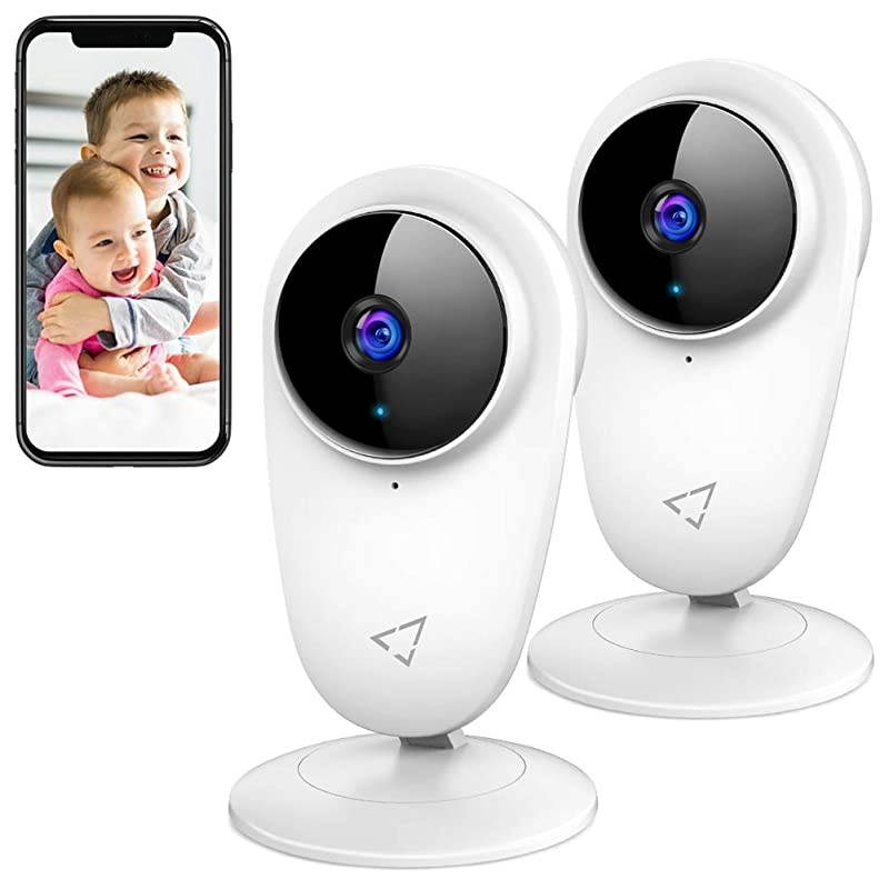 2pcs 1080P Video Baby Monitor WiFi Camera Home Camera Indoor Pet Security Camera with Night Vision 2-Way Audio Motion Detection for Home/Office/Baby/Nanny/Pet