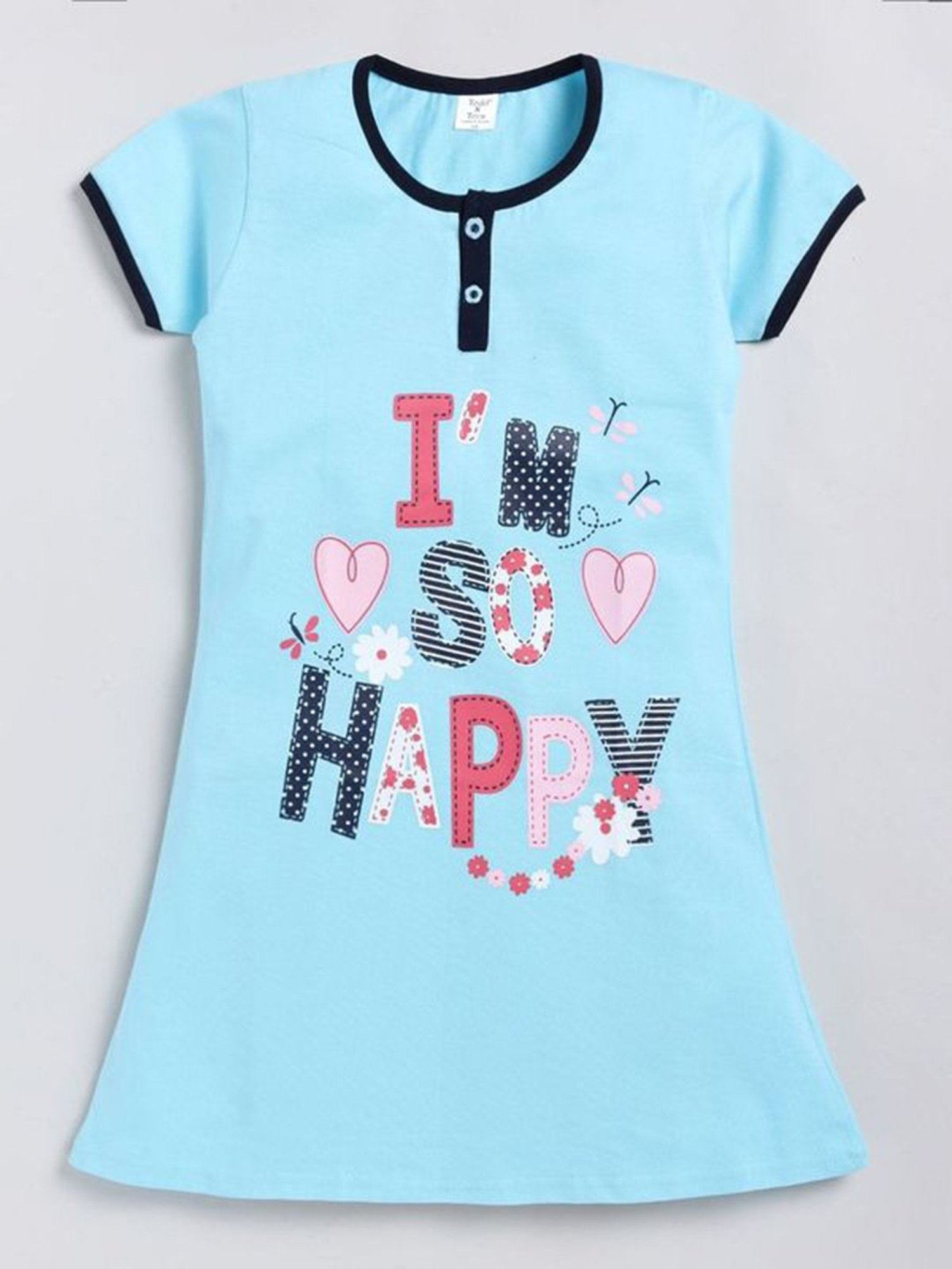 Todd N Teen Girls Blue Printed Nighty