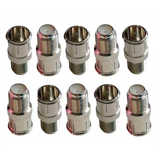 imbaprice (10 pack) f-jack to f-quick push on plug - male/female - adapter