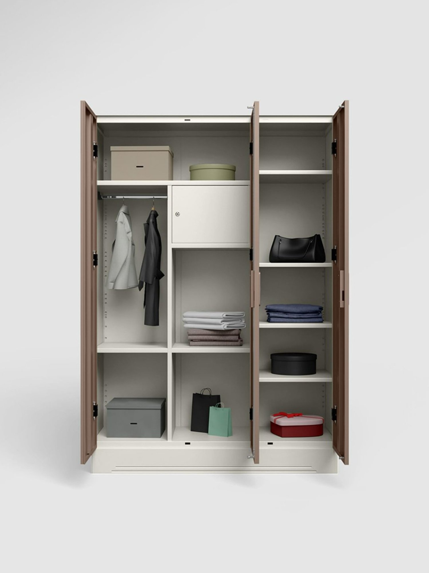 Godrej Interio Ewa Brown Engineered Wood 4 Door Wardrobe