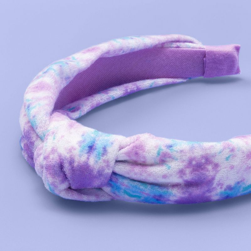 Girls' Tie-Dye Top Knot Headband - More Than Magic™ Purple