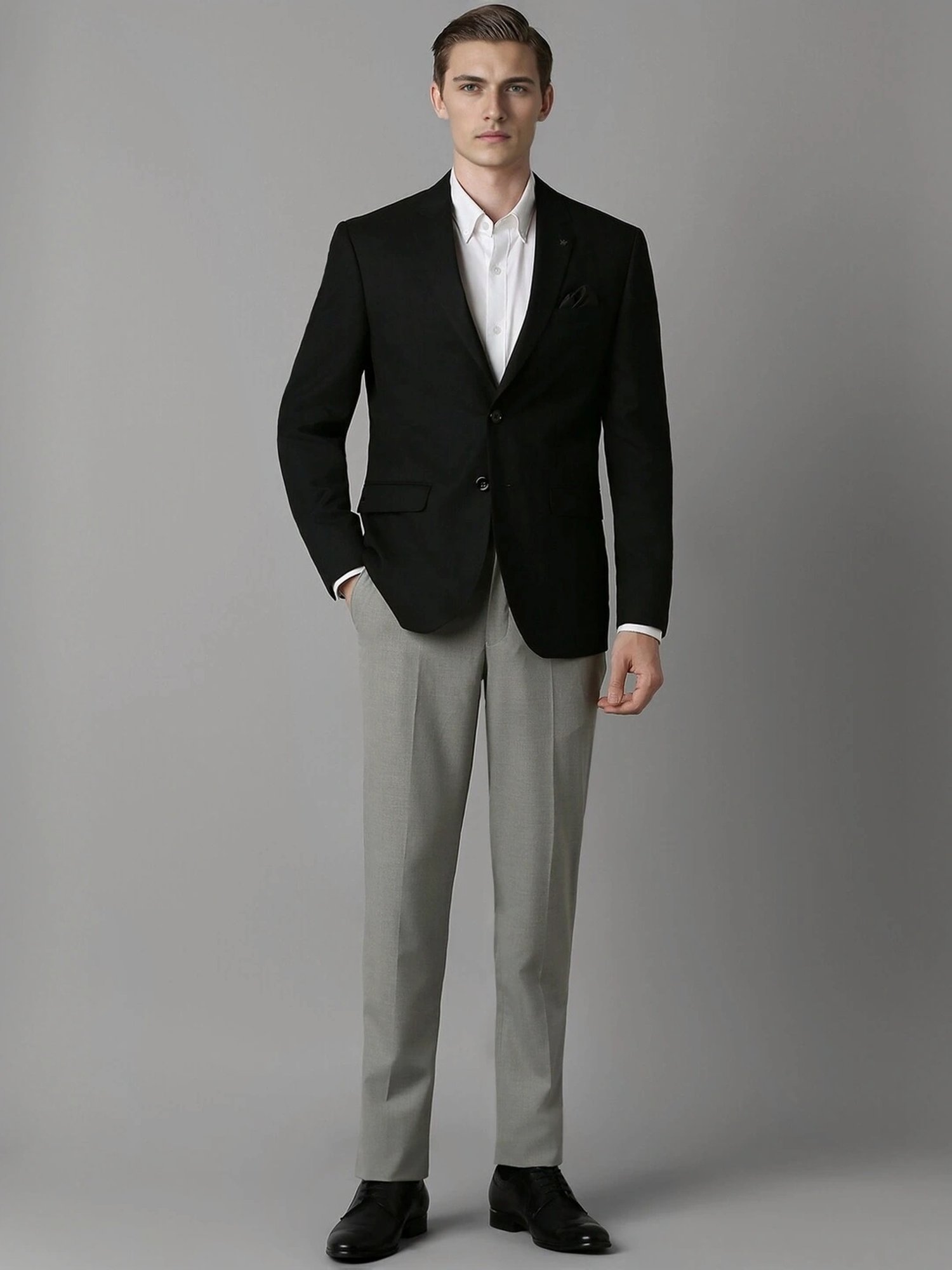 Louis Philippe Black Slim Fit Blazer