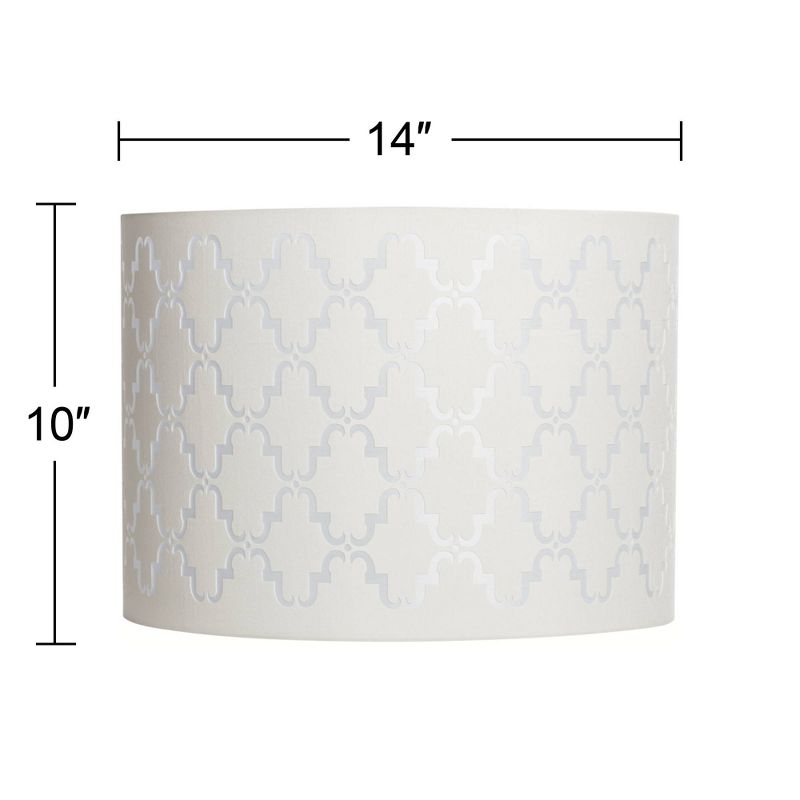 Springcrest Quatrefoil Laser Cut Pattern Medium Lamp Shade 14" Top x 14" Bottom x 10" High (Spider) Replacement with Harp and Finial